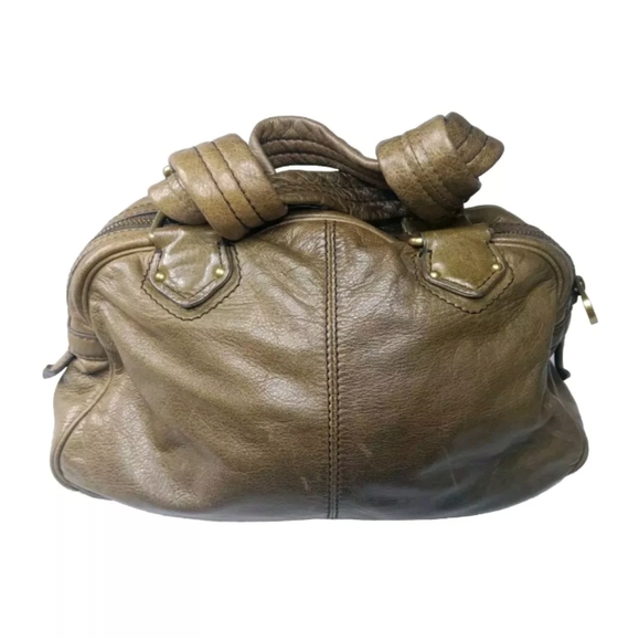 Marc Jacobs Soft Leather Satchel Handbag Olive Brown Small Handbag - Picture 8 of 14